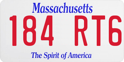 MA license plate 184RT6