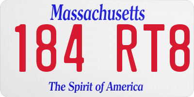 MA license plate 184RT8