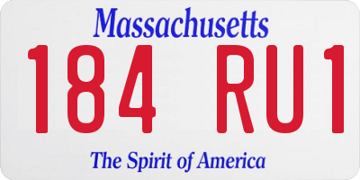 MA license plate 184RU1