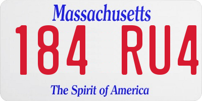 MA license plate 184RU4
