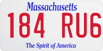 MA license plate 184RU6