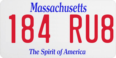 MA license plate 184RU8