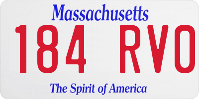 MA license plate 184RV0