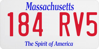 MA license plate 184RV5