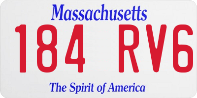 MA license plate 184RV6