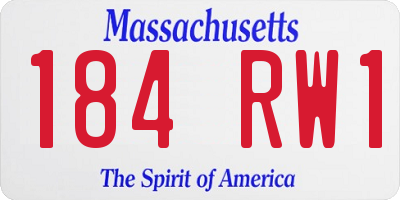 MA license plate 184RW1