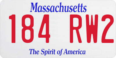 MA license plate 184RW2