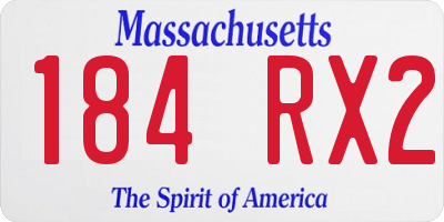 MA license plate 184RX2