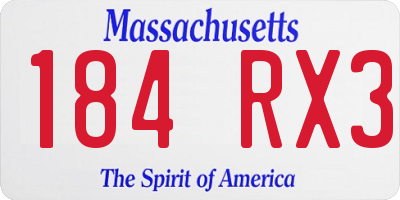 MA license plate 184RX3
