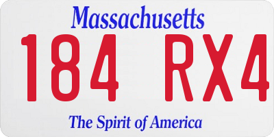 MA license plate 184RX4