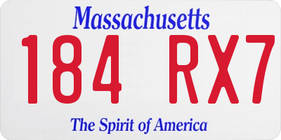 MA license plate 184RX7