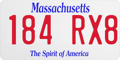 MA license plate 184RX8