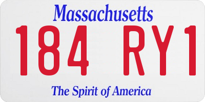 MA license plate 184RY1