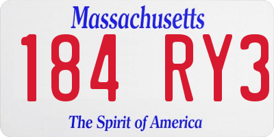MA license plate 184RY3