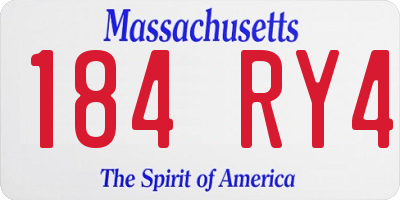 MA license plate 184RY4