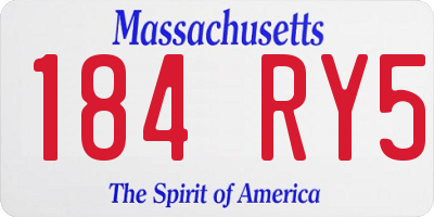 MA license plate 184RY5