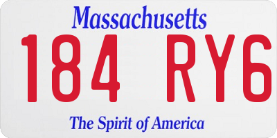 MA license plate 184RY6