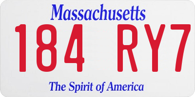 MA license plate 184RY7