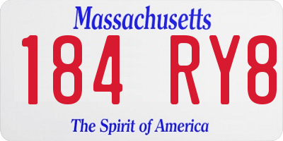 MA license plate 184RY8
