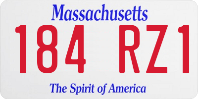 MA license plate 184RZ1