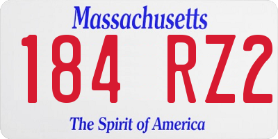MA license plate 184RZ2