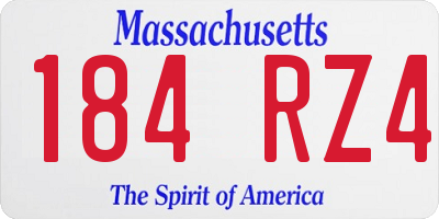 MA license plate 184RZ4