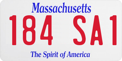 MA license plate 184SA1