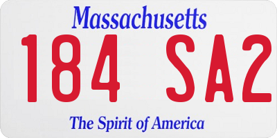 MA license plate 184SA2