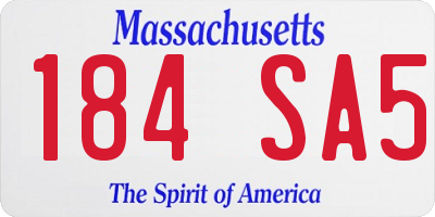MA license plate 184SA5
