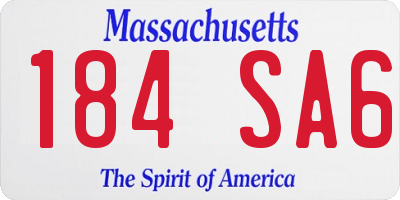 MA license plate 184SA6