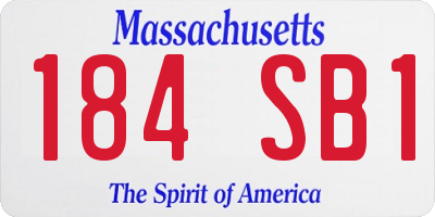 MA license plate 184SB1