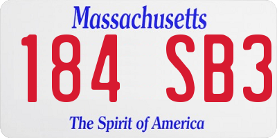 MA license plate 184SB3