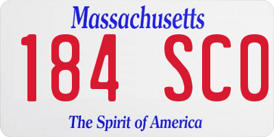 MA license plate 184SC0
