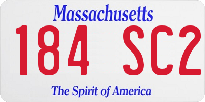 MA license plate 184SC2