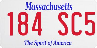 MA license plate 184SC5