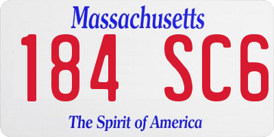 MA license plate 184SC6