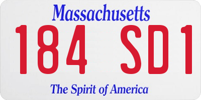 MA license plate 184SD1