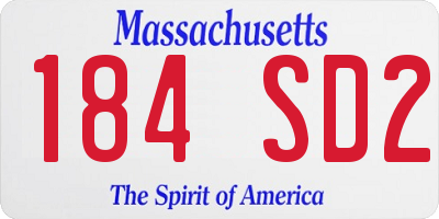 MA license plate 184SD2