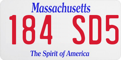 MA license plate 184SD5