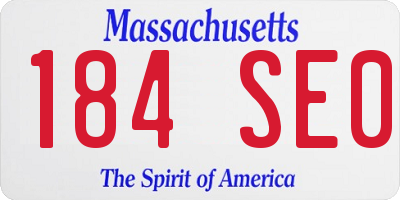 MA license plate 184SE0