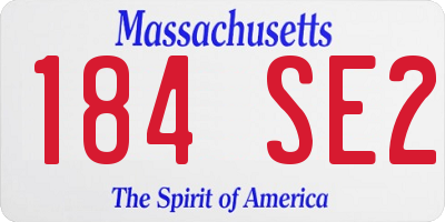 MA license plate 184SE2