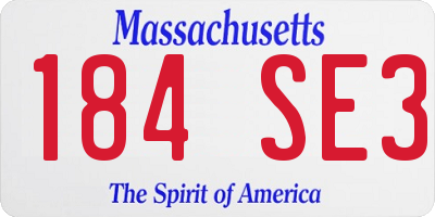 MA license plate 184SE3