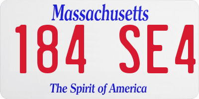 MA license plate 184SE4