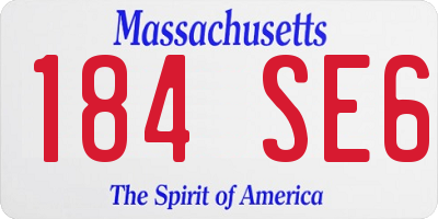 MA license plate 184SE6