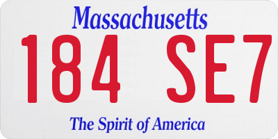 MA license plate 184SE7