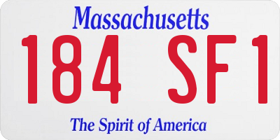 MA license plate 184SF1