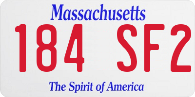 MA license plate 184SF2