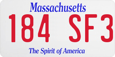 MA license plate 184SF3