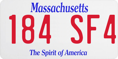 MA license plate 184SF4