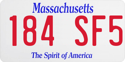 MA license plate 184SF5